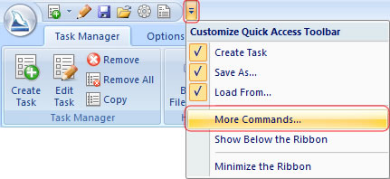 Quick Access Tools show above the ribbon