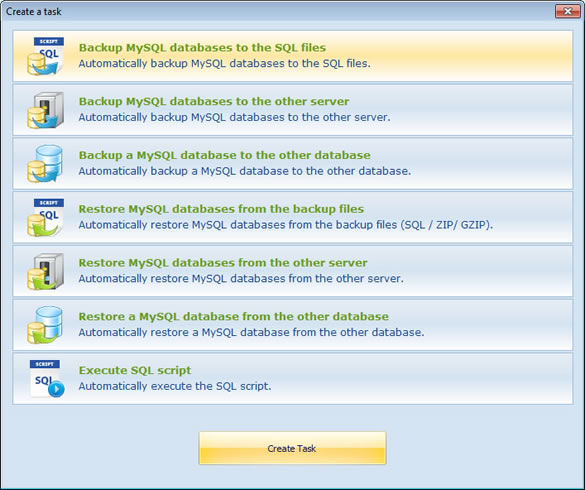 Automatically back up MySQL databases to the SQL files