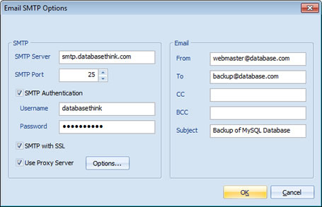 SMTP options