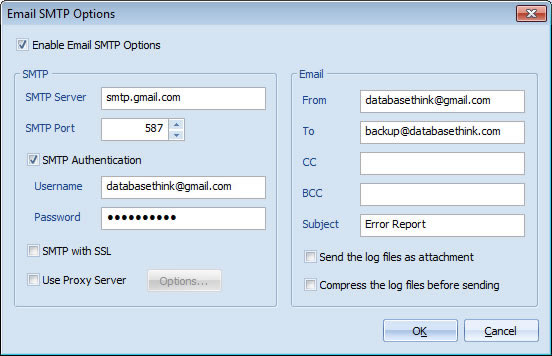 Email SMTP Options