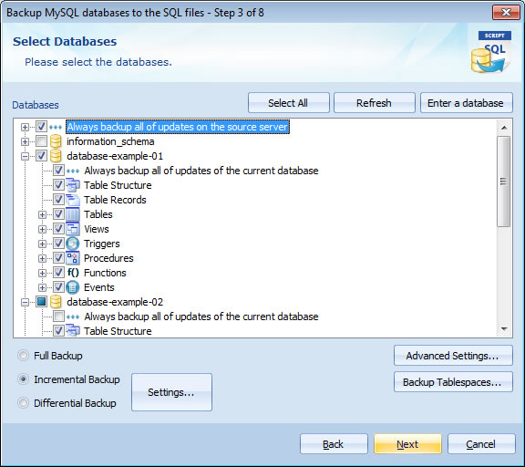 Incremantal/Differential Backup